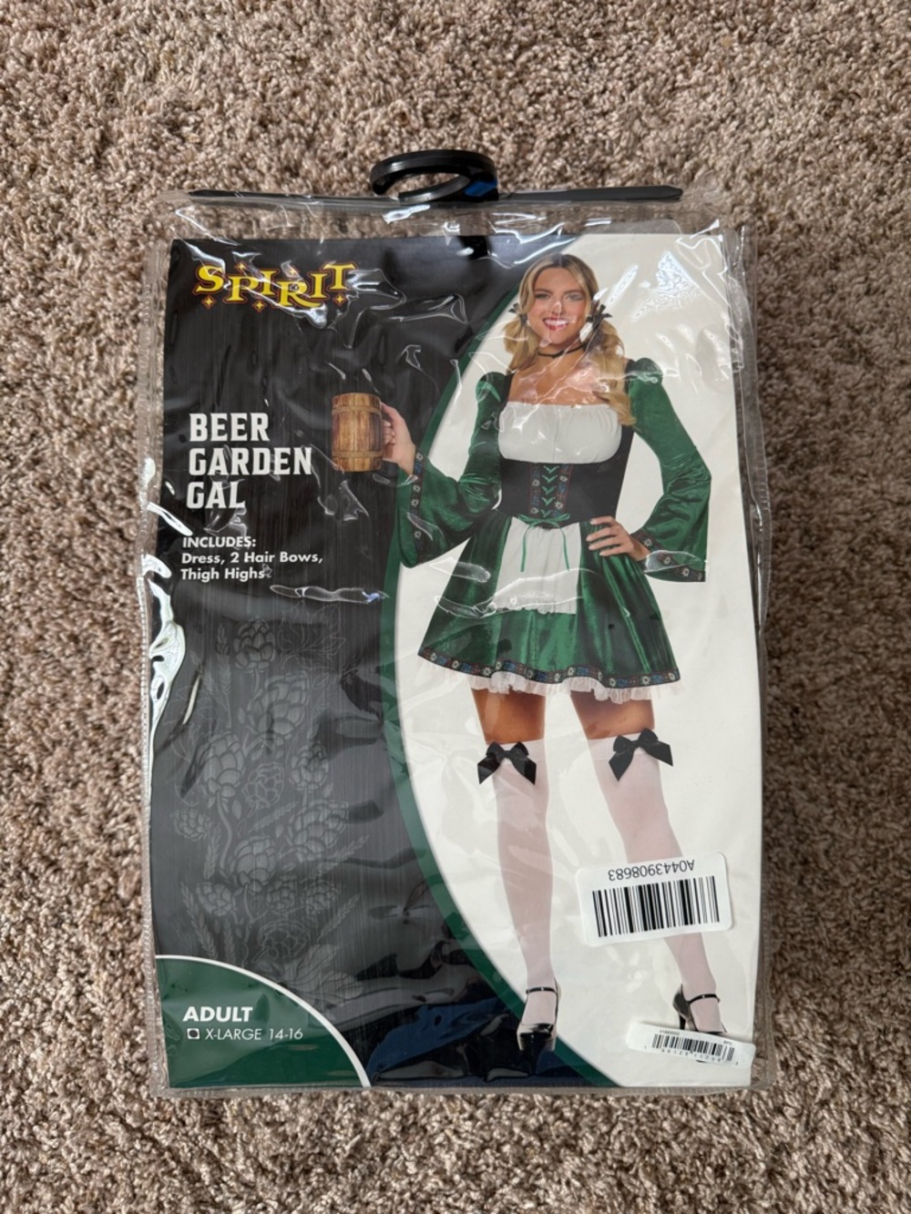 BRAND NEW Spirit Beer Garden Gal Costume - Green and White